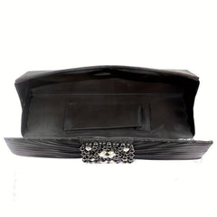 Pleated Rhinestone Glitter Chain Clutch Wedding Purse
