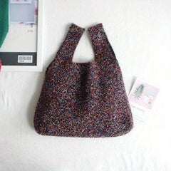 Glitter Knitted Evening Bag Tote Handbags Women's Clutch Purse