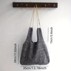 Glitter Knitted Evening Bag Tote Handbags Women's Clutch Purse