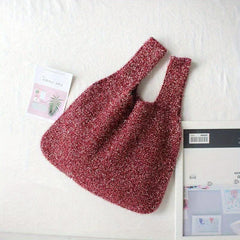Glitter Knitted Evening Bag Tote Handbags Women's Clutch Purse
