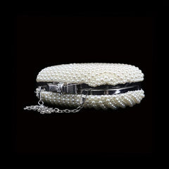 Mini Faux Pearl Evening Bag Beaded Embroidery Clutch Purse for Cocktail Party