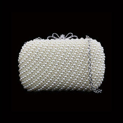 Mini Faux Pearl Evening Bag Beaded Embroidery Clutch Purse for Cocktail Party