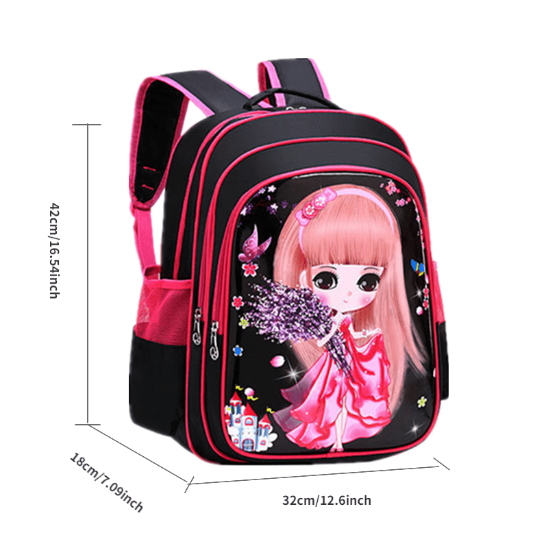 Princess Series Student Backpack Burden Reduction Double Shoulder Bag