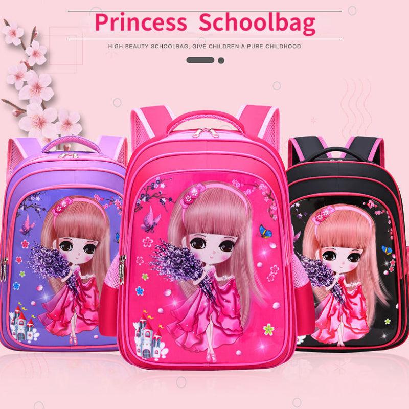 Princess Series Student Backpack Burden Reduction Double Shoulder Bag