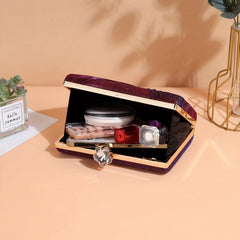 Glitter Evening Clutch Bag Ruched Chain Party Bag