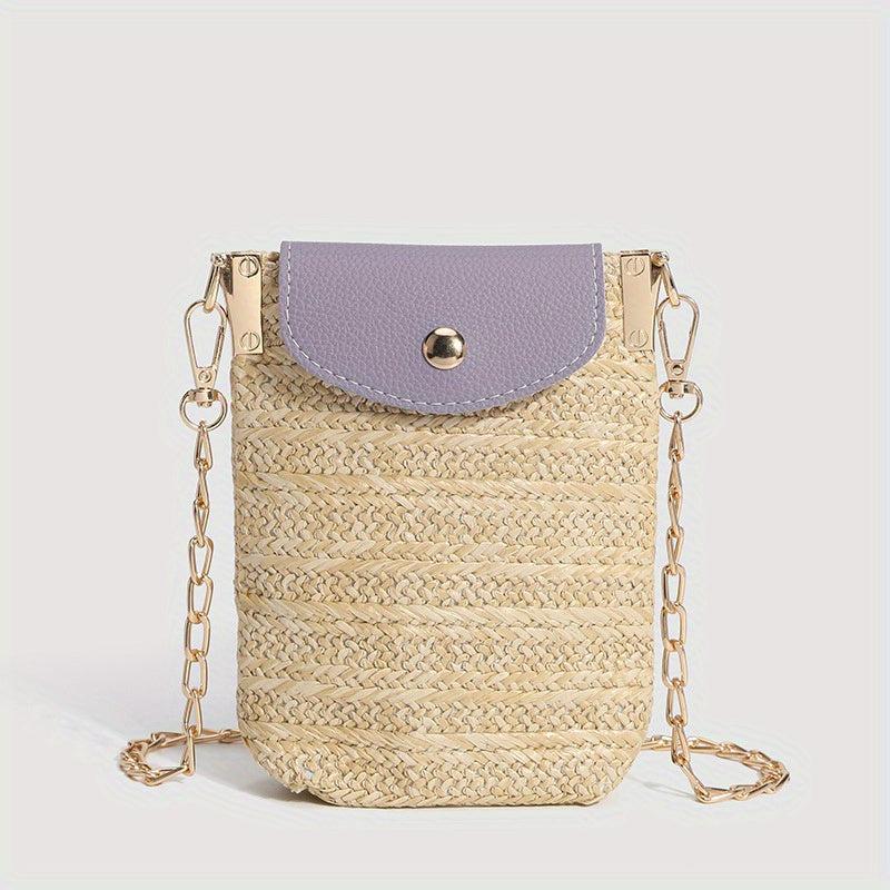 Straw Summer Beach Crossbody Bag Woven Braided Shoulder Bag Women's