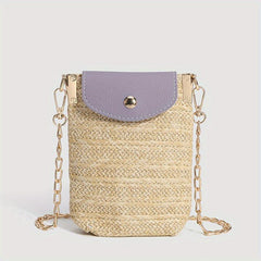 Straw Summer Beach Crossbody Bag Woven Braided Shoulder Bag Women's