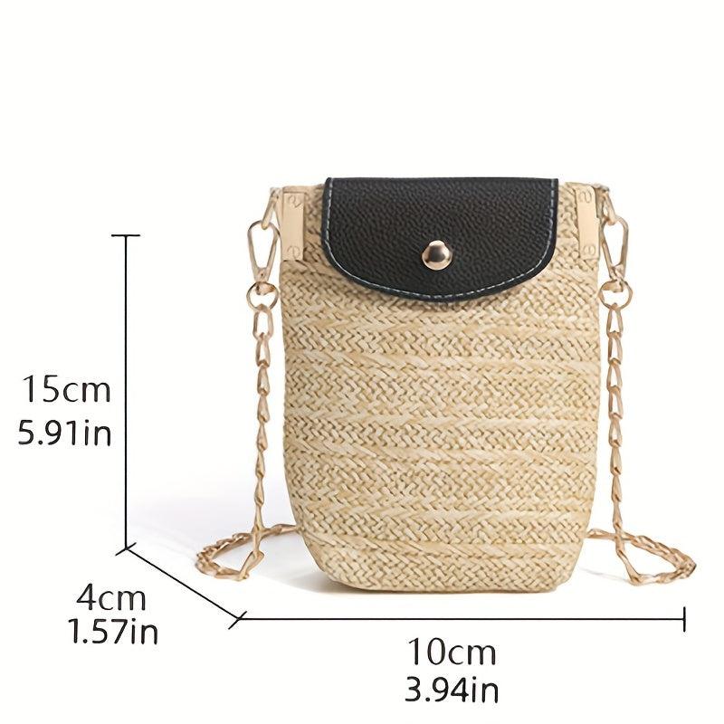 Straw Summer Beach Crossbody Bag Woven Braided Shoulder Bag Women's