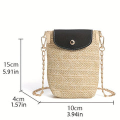 Straw Summer Beach Crossbody Bag Woven Braided Shoulder Bag Women's