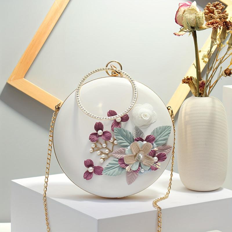 Flower Decor Chain Bag for Party