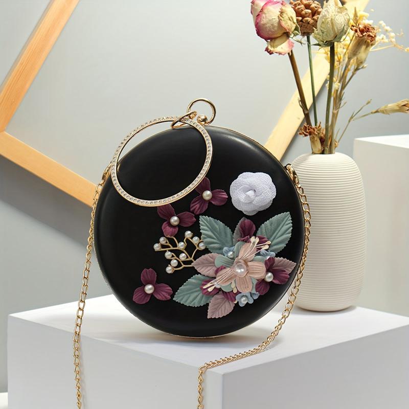 Flower Decor Chain Bag for Party