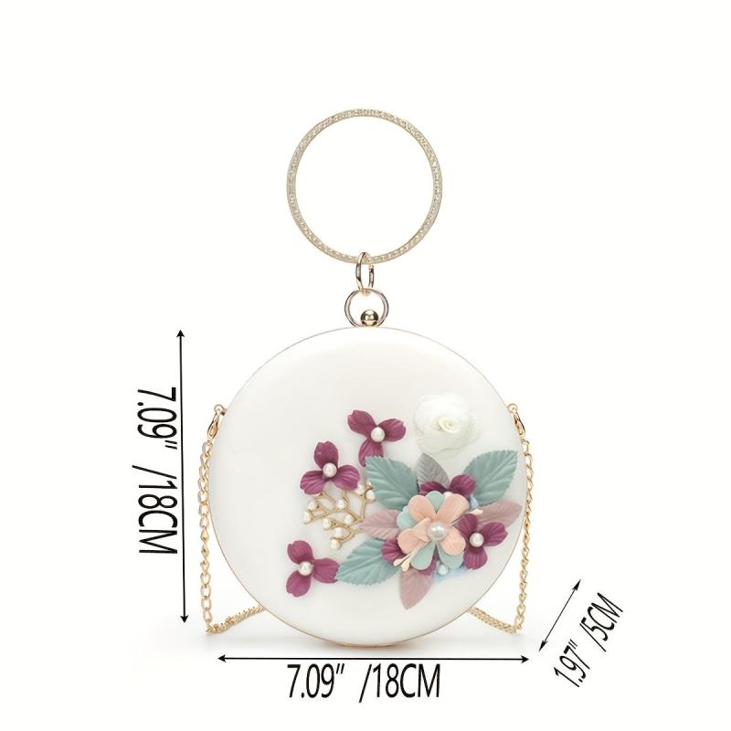 Flower Decor Chain Bag for Party