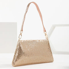 Sequin Glitter Zipper Handbag Elegent Textured Fabric Sparkly Purse