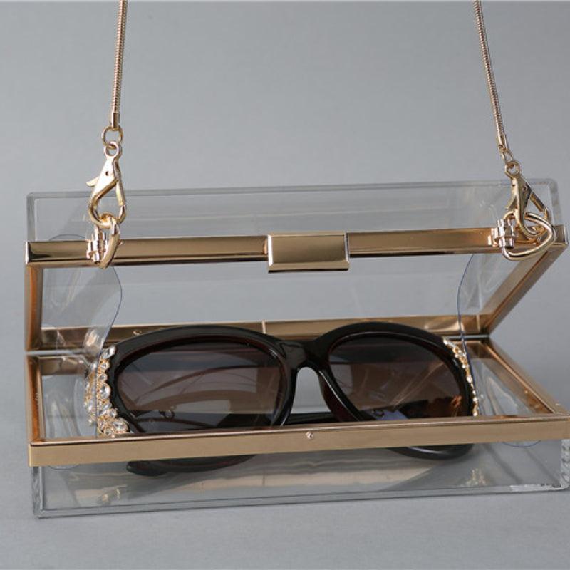 Acrylic Box Evening Bag Chain Crossbody Clutch Purse