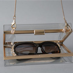 Acrylic Box Evening Bag Chain Crossbody Clutch Purse