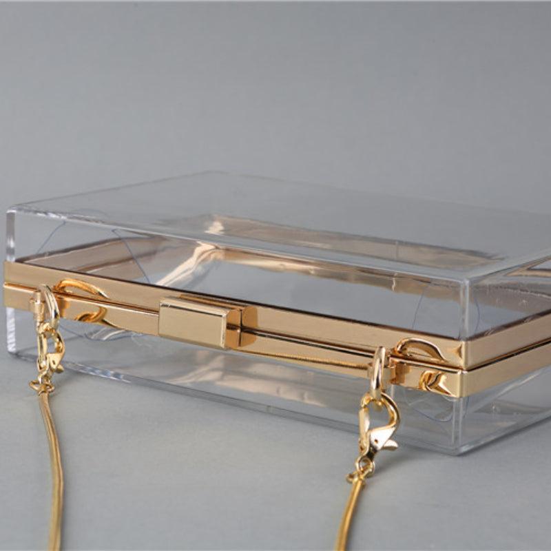 Acrylic Box Evening Bag Chain Crossbody Clutch Purse