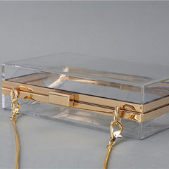 Acrylic Box Evening Bag Chain Crossbody Clutch Purse