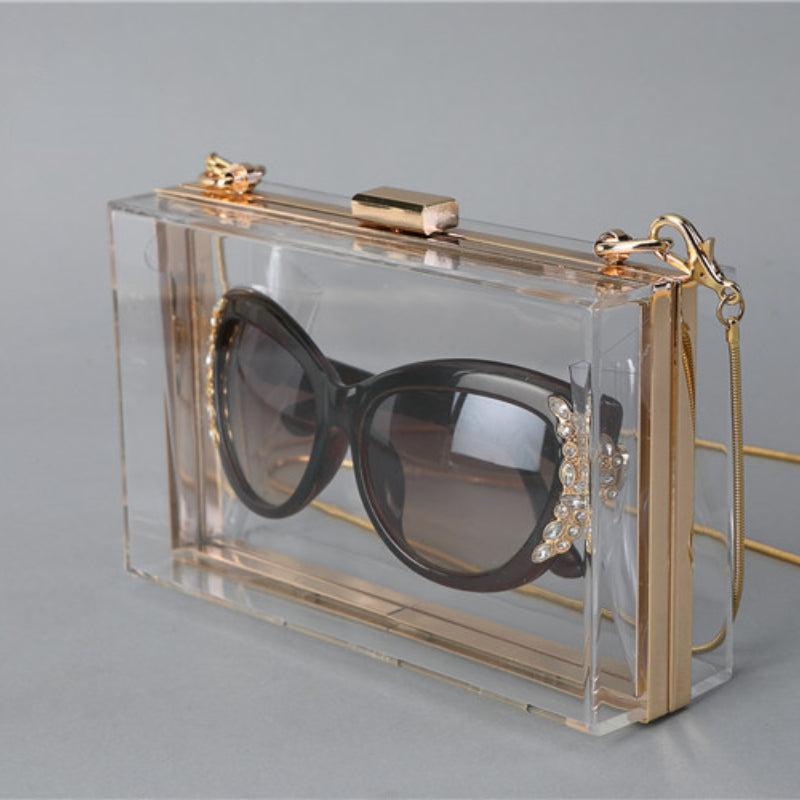 Acrylic Box Evening Bag Chain Crossbody Clutch Purse