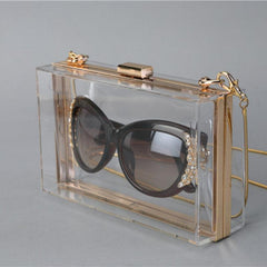 Acrylic Box Evening Bag Chain Crossbody Clutch Purse