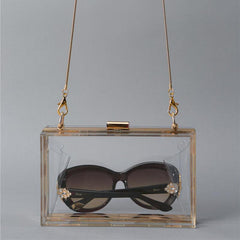 Acrylic Box Evening Bag Chain Crossbody Clutch Purse
