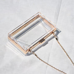Acrylic Box Evening Bag Chain Crossbody Clutch Purse