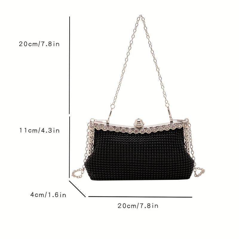 Glitter Rhinestone Evening Bag Dinner Clutch Purse Formal Banquet Handbag