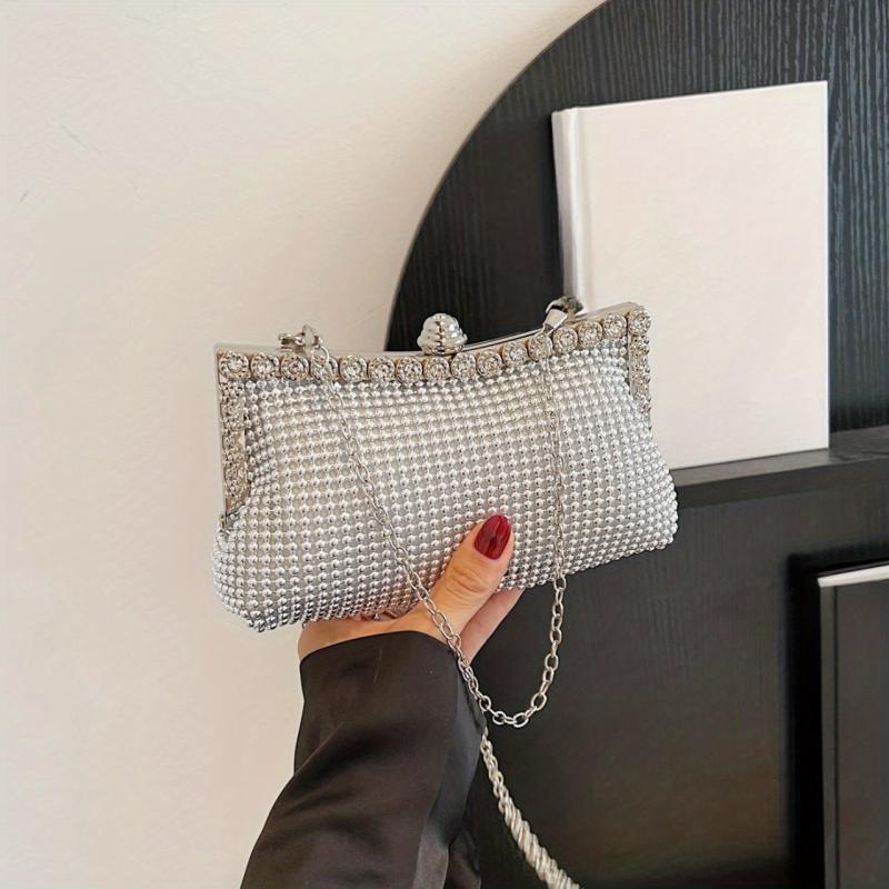 Glitter Rhinestone Evening Bag Dinner Clutch Purse Formal Banquet Handbag