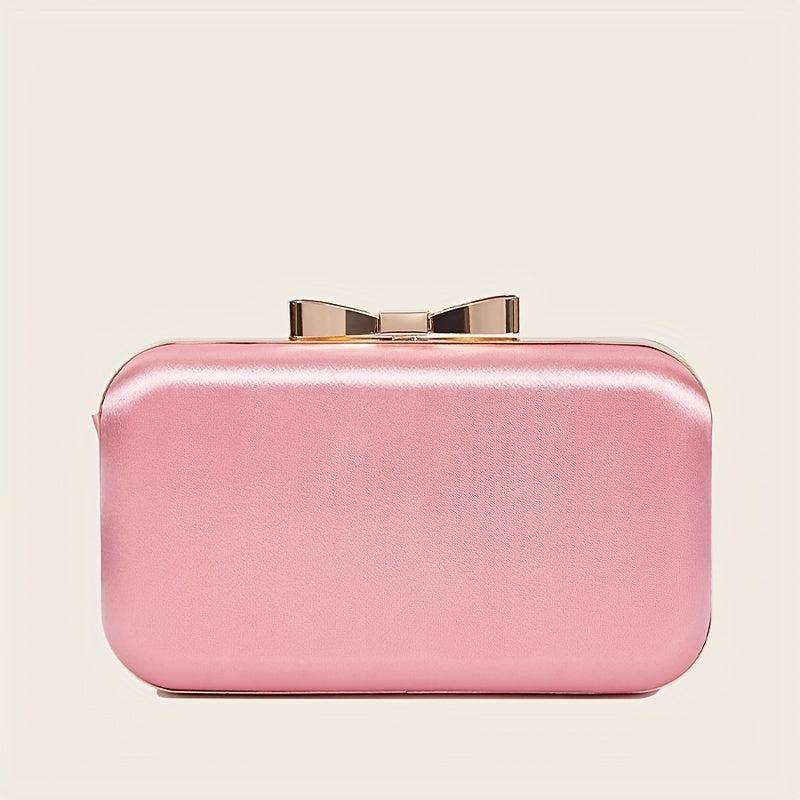 Bow Decor Clutch Purse Sweet Classic Dinner Bag For Wedding Party