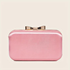Bow Decor Clutch Purse Sweet Classic Dinner Bag For Wedding Party
