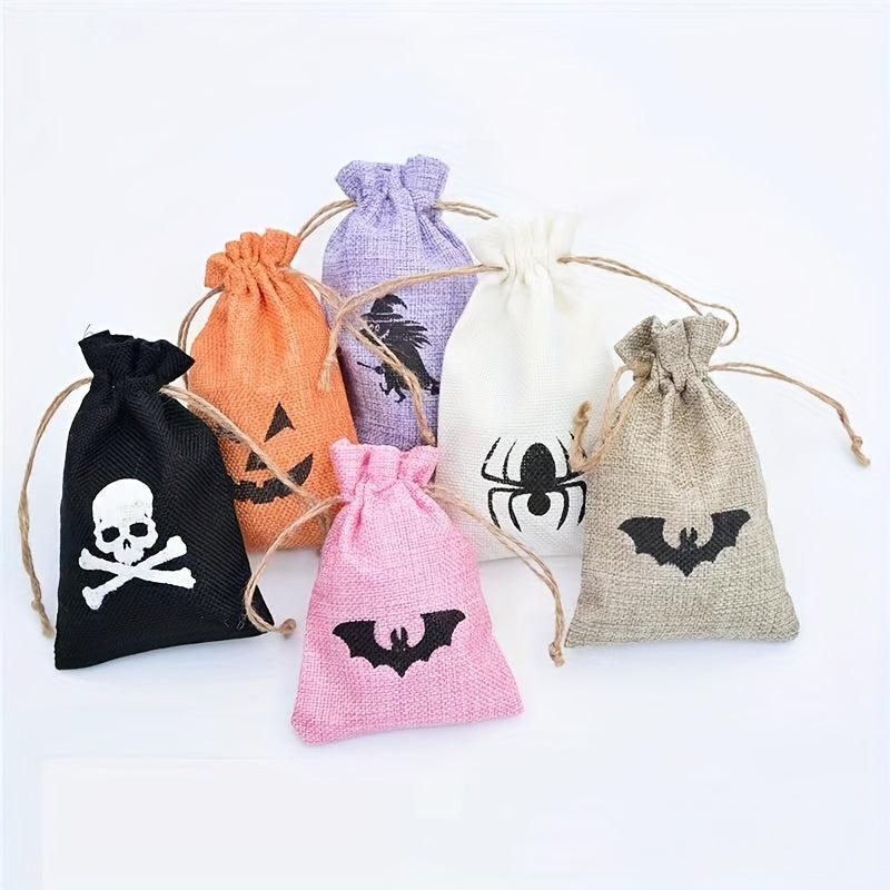 Mini Cartoon Halloween Pattern Pouch Drawstring Candy Bag