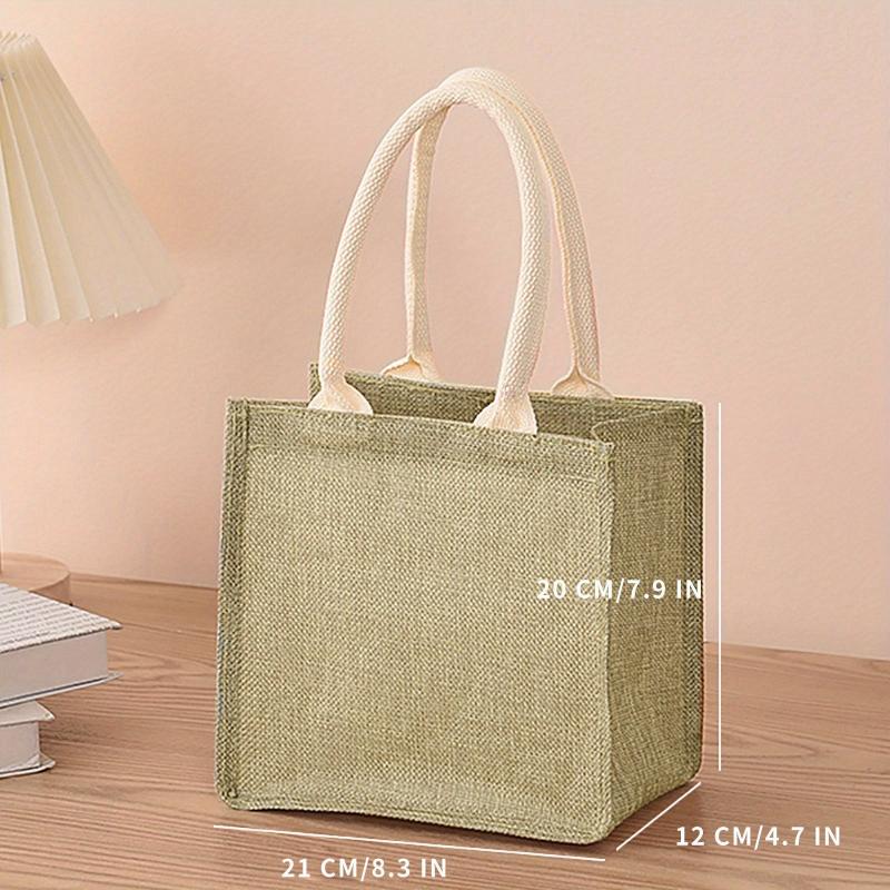 Eco Friendly Burlap Tote Bag Reusable Linen Grocery Shopping Bag Lightweight
