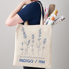 Floral Pattern Canvas Shopping Bag Letter Print Shoulder Tote Bag
