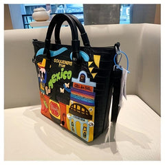 Graffiti Print Tote Bag Large Shoulder Handbag Women's Satchel Bag
