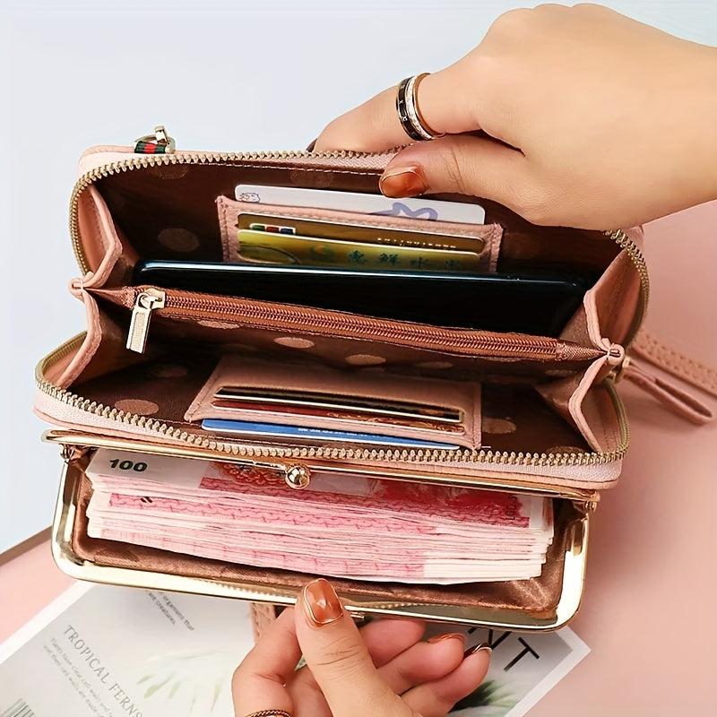 Flower Embroidered Clutch Wallet Portable Coin Purse Women's Bag