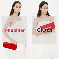 Velvet Envelope Clutch Evening Dinner Purse Formal Banquet Handbag