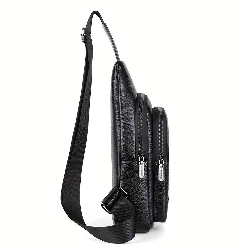 Men's Crossbody Bag with Earphone Hole Large Capacity Shoulder Bag
