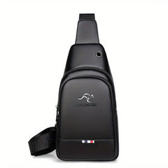 Men's Crossbody Bag with Earphone Hole Large Capacity Shoulder Bag