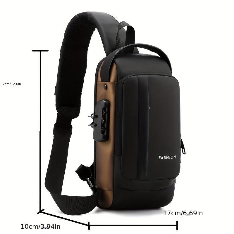 Men's Anti Theft Sling Bag USB Charging Lightweight Chest Bag