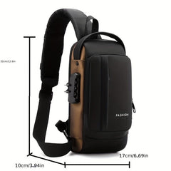Men's Anti Theft Sling Bag USB Charging Lightweight Chest Bag