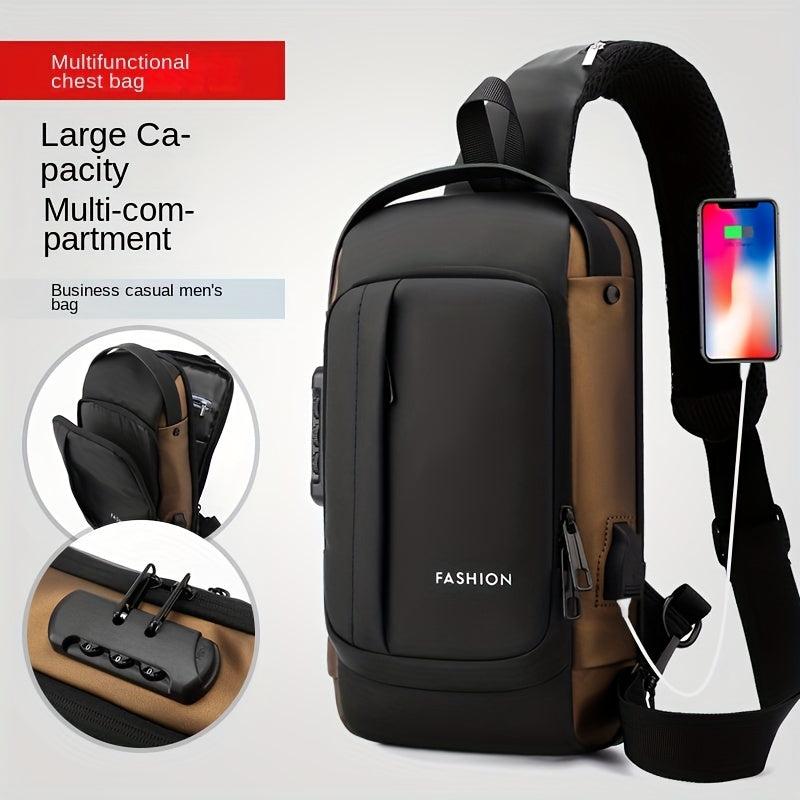 Men's Anti Theft Sling Bag USB Charging Lightweight Chest Bag