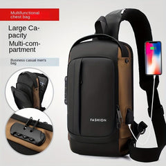 Men's Anti Theft Sling Bag USB Charging Lightweight Chest Bag