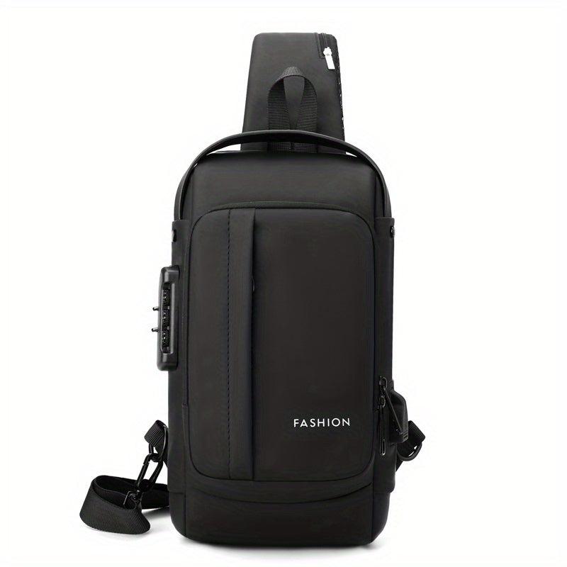 Men's Anti Theft Sling Bag USB Charging Lightweight Chest Bag