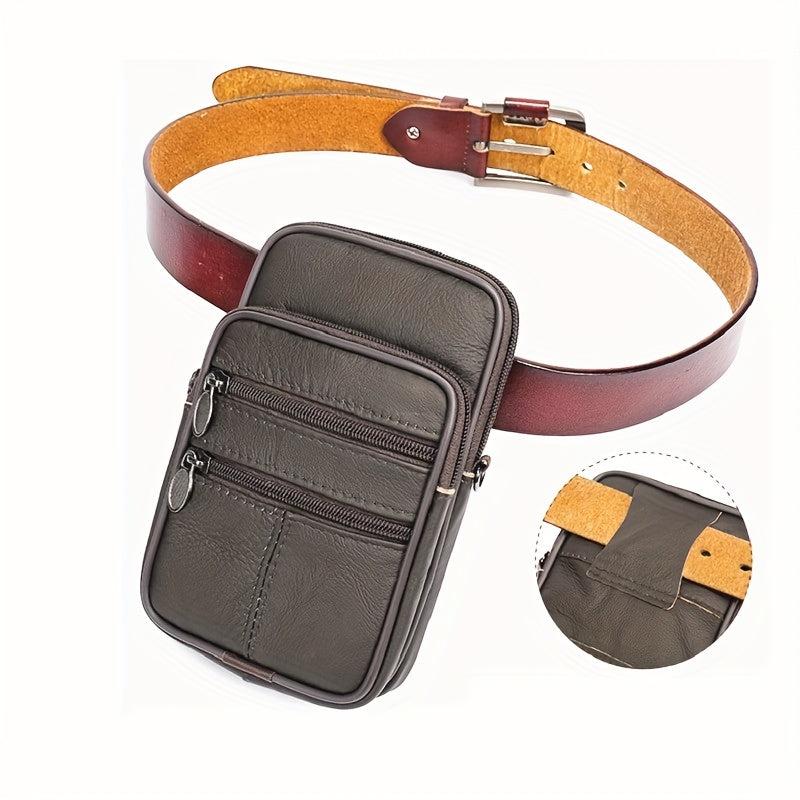 Men's Leather Crossbody Bag Shoulder Bag Mini Phone Bag For Travel Work