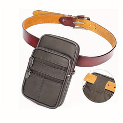 Men's Leather Crossbody Bag Shoulder Bag Mini Phone Bag For Travel Work