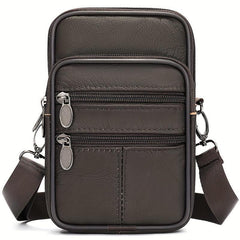 Men's Leather Crossbody Bag Shoulder Bag Mini Phone Bag For Travel Work