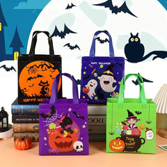 4 Pcs Halloween Pattern Storage Handbags Lightweight Candy Storage Bags