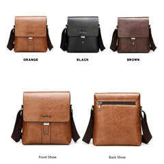 Men's Casual PU Leather Shoulder Bag Business Crossbody Bag