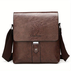 Men's Casual PU Leather Shoulder Bag Business Crossbody Bag