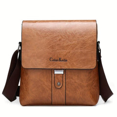 Men's Casual PU Leather Shoulder Bag Business Crossbody Bag