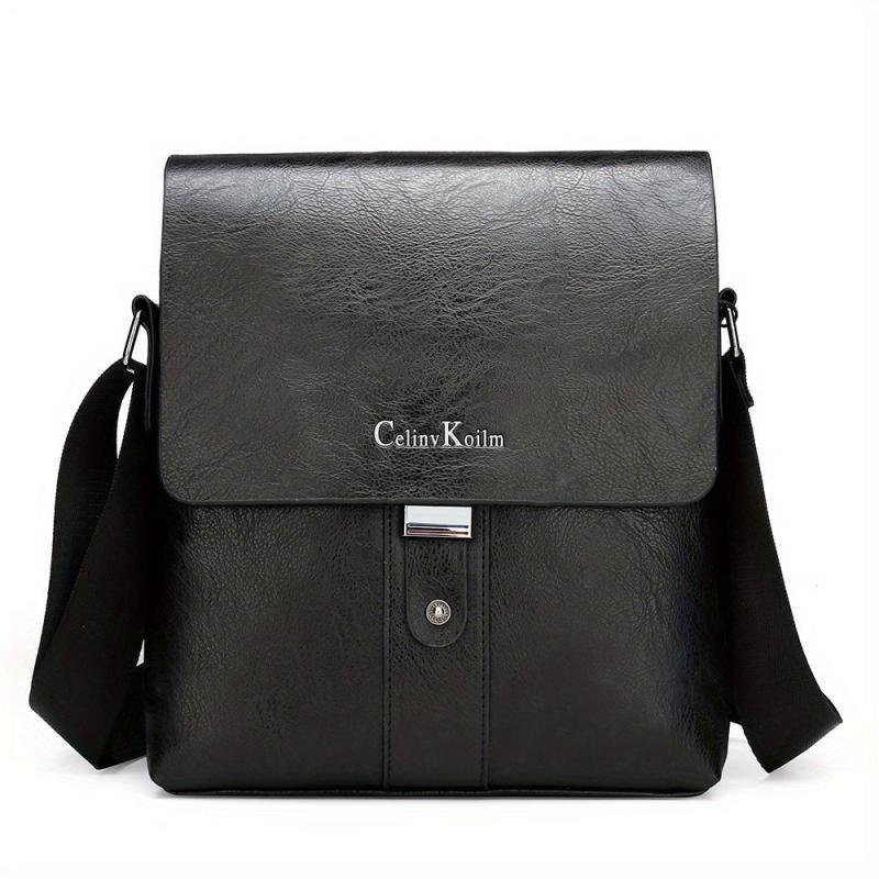 Men's Casual PU Leather Shoulder Bag Business Crossbody Bag
